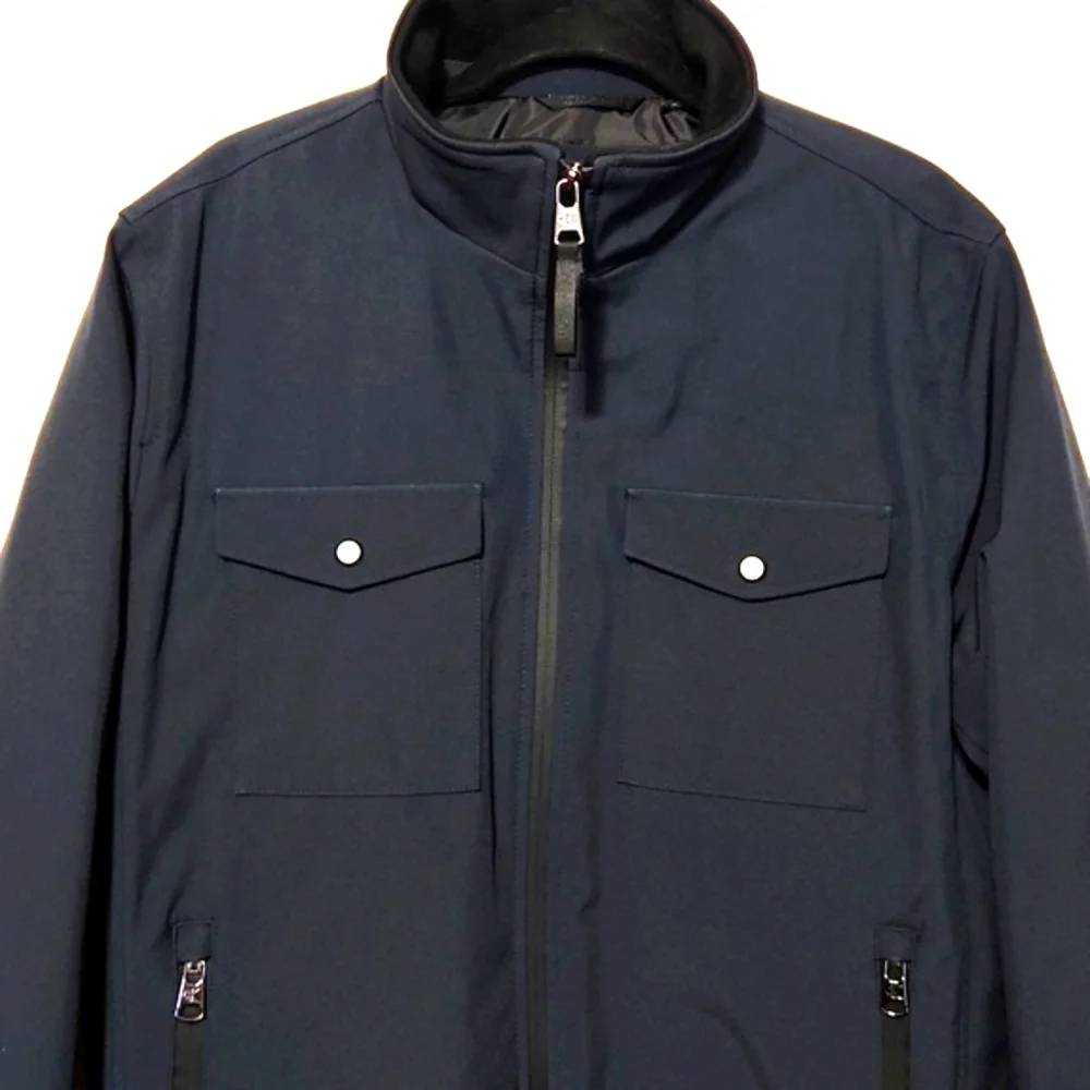 NWT! Calvin Klein Infinite Stretch Water Resistant Bomber Jacket Blue Medium - Picture 8 of 16